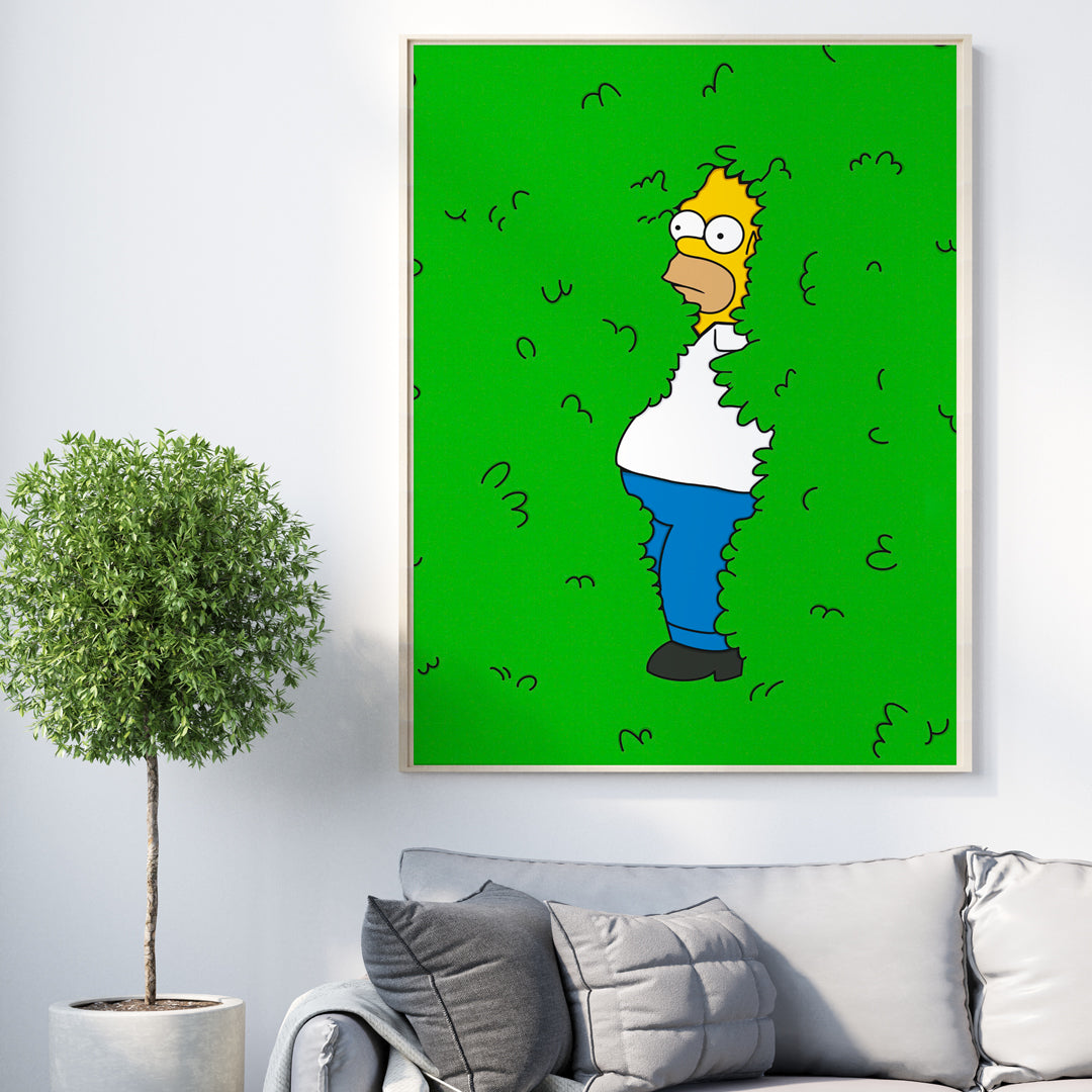 Homer Simpson Tra I Cespugli